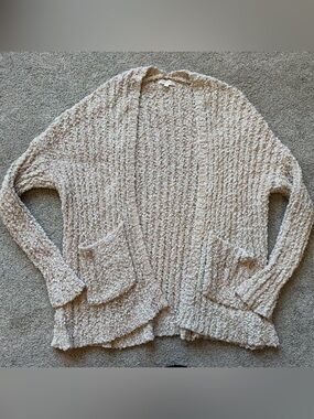 Women’s Chunky Cozy Cream Open Front Cardigan- Size S/M